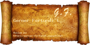 Gerner Fortunát névjegykártya